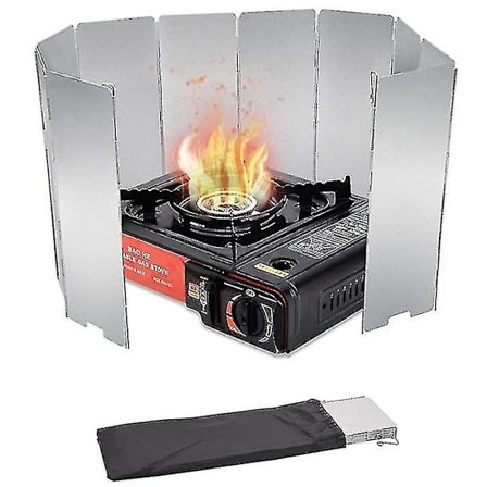 16 stk. Camp Stove Vindskjerm Folding Camping Burner Plates Stove Vindskjerm
