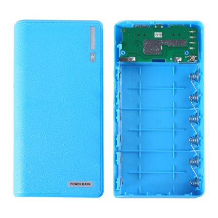 Dobbel USB Power Bank 6x 18650 Ekstern Reservebatteriladerboks for Etui For Tlf