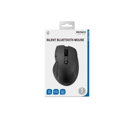 Deltaco Silent Bluetooth Office mouse 5 buttons, 600-1200 DPI