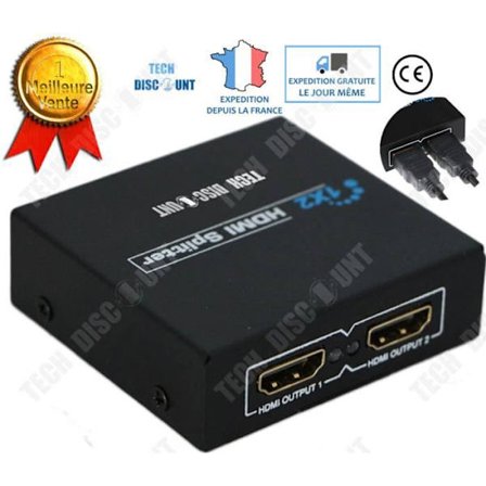 HDMI-jakaja - TD - Ultra HD - 2 Tuloa - Musta - Korkea Suorituskyky