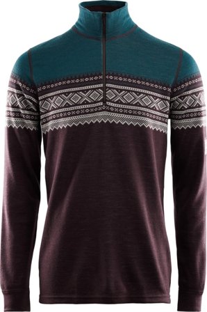 Aclima DesignWool Marius Mock Neck with Zip Man Men base layer tops Purple L