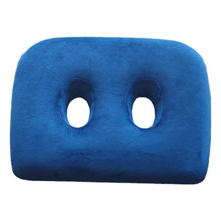 Termoser Sittbensdyna med två hål för sittbenen - Minnesskum Sittbensavlastningsdyna för rumpa, nedre rygg, höfter (färg: Blå)