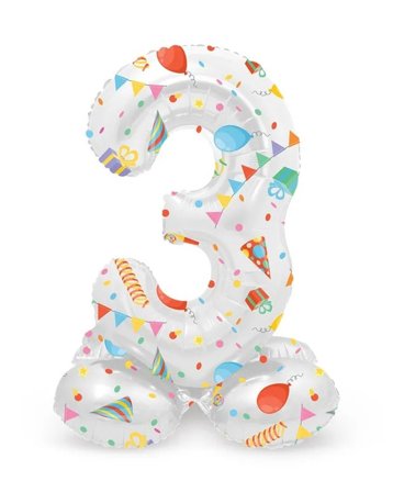 Sifferballon Stående Joyful Party 72 cm "0-9" Ciffer 3