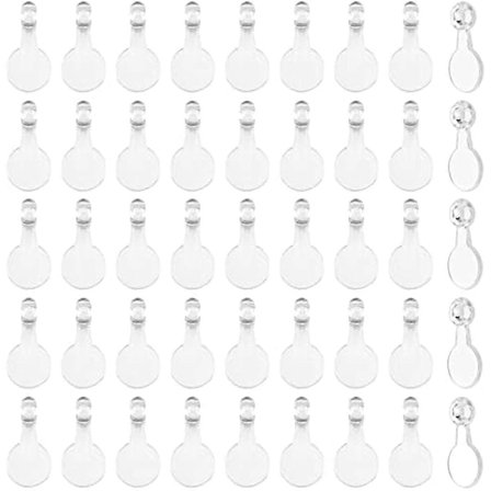 400 stk. Lim På Vedhængsbeslag Flade Runde Akryl Gennemsigtige Cabochon Vedhæng Flade Pad Vedhæng Charms til Smykkefremstilling