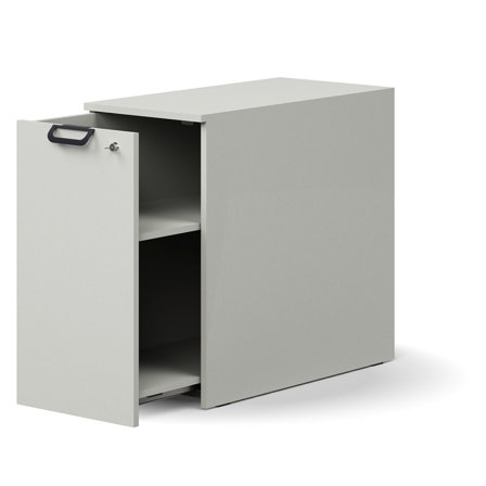 Seitenschrank QBUS links, abschließbar, 740x400x800 mm, hellgrau