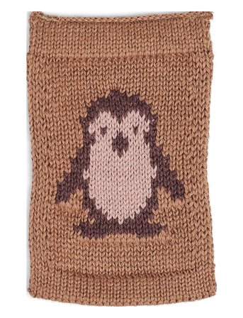 Smallstuff Knitted Flag, Pinguin, Rose - Brown - ONE SIZE