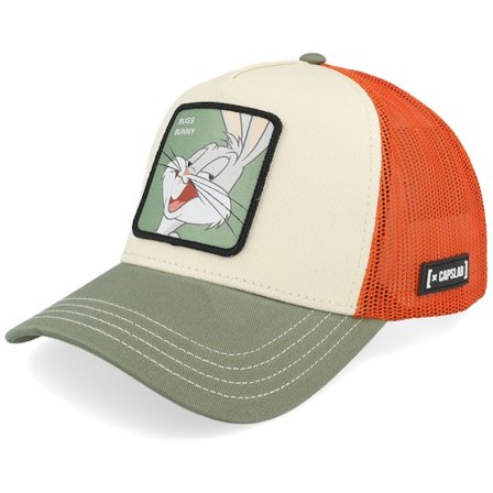 Capslab - Beige trucker Cappellino - Looney Tunes Bugs Bunny Burgundy/White/Green A-Frame Trucker @ Hatstore