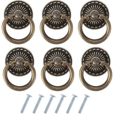 6 st Vintage Möbelhandtag Antika Lådhandtag Brons Dörrhandtag för Möbel Skåp Byrå Skåpdörr