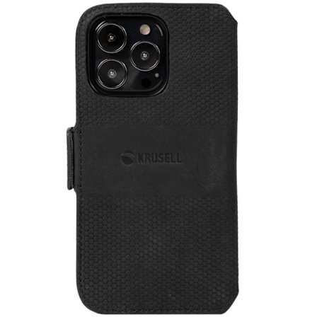 Krusell Leather Phone Wallet iPhone 13 Pro Svart