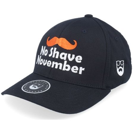 Bearded Man - Svart flexfit Keps - No Shave November Black Flexfit @ Hatstore