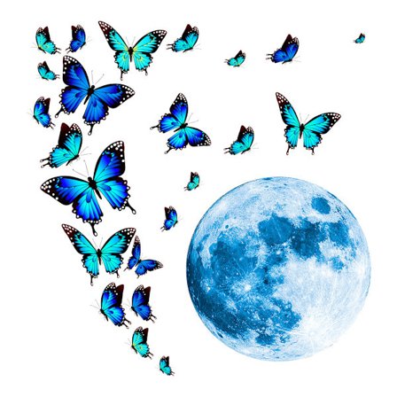 4 kpl seinätarraa hohtavat perhoset seinätarra seinäkoristeet makuuhuoneen olohuoneen seinä-tv