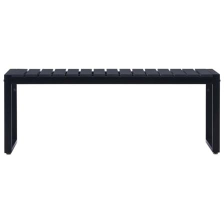 Vidaxl Trädgårdsbänk 120,5 Cm Ps-skiva Svart Svart