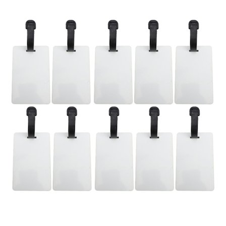 10 stk sublimering bagasjelapp i hvit MDF, tosidig utskrivbar, iøynefallende tomme bagasjelapper for DIY-reiser, kofferter og vesker A1