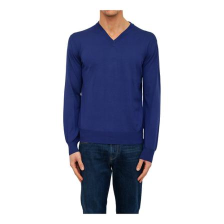 Brioni - Stickade Tröjor - Blå - Herr - Storlek: 5xl, Herr, Storlek: 5XL