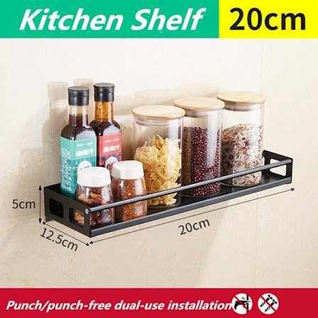 Köksförvaring för flera ändamål Väggfäste Spice Rack Hylla