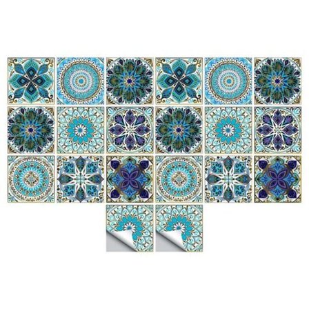 Sätter Mandala Sömnad Små Blommiga Simulerings Kakel Klistermärken Hem Kök & Kök