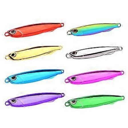 8 st Metall Jigg Fiske Beten Sked Metall Jiggar Beten 3D Ögon Fiske Jiggar Beten för Sötvatten Saltvatten 10g