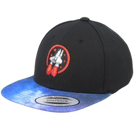 Kiddo Cap - Kids Rocket Roll Black/Space Snapback Snapback Black Cap - @ Hatstore