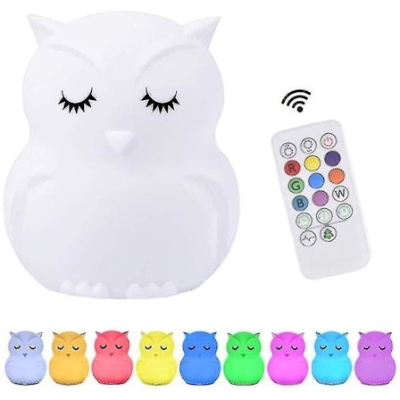 Led-pöllö yövalo - ladattava Led kosketusanturilla ja kaukosäätimellä