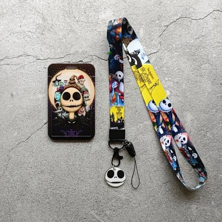 The Nightmare Before Christmas ID-kort Holder Tegneserie Jack Skellington Sally Print Bus Case med Strop Type 4