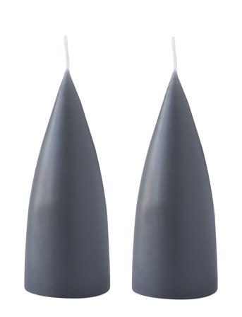 Hand Dipped C -Shaped Candles, 2 Pack Grey Kunstindustrien