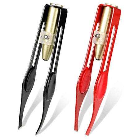 2 stk. øjenbrynspincetter med LED-lys, professionel skrå spids, højpræcisions hårfjerningsværktøj, øjenvipper, makeupværktøj