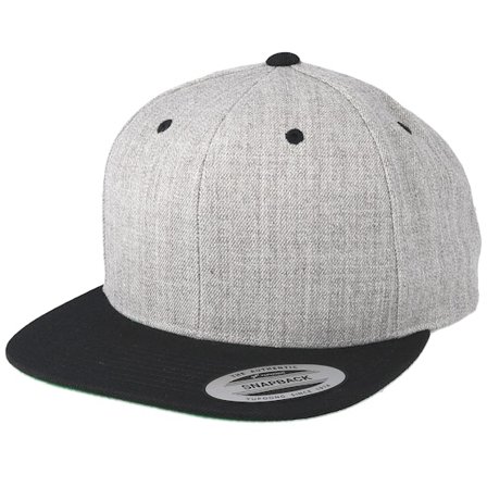 Yupoong - Grau snapback Cap - Heather Grey/Black Snapback @ Hatstore