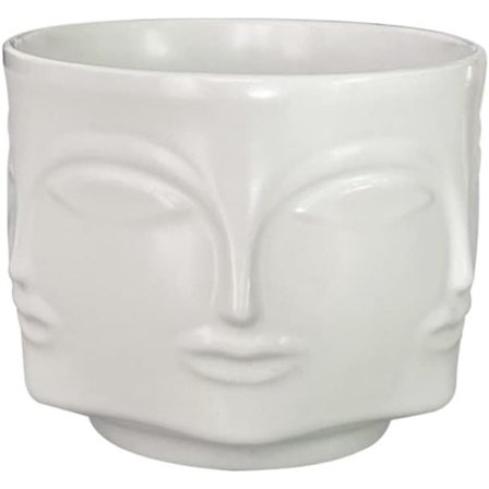 Ansigtsformet Vase Keramik Plantepot Hoved Ansigt Moderne Indendørs Blomster Plantepot Kreativ Menneskelig Ansigt Statue Dekoration Blomsterpot 