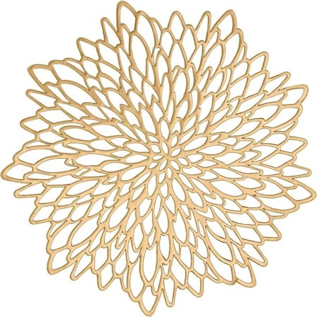 15" Presset vinyl rundt spisebordsunderlag sett med 6, vaskbart