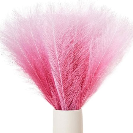 20 stk Gradient Rosa Silke Pampasgress Kunstige Fake Blomster til Morsdag Påske Hjem Kjøkken Bryllupsdekorasjon Blomsterkunst (Vase Ikke Inkludert)