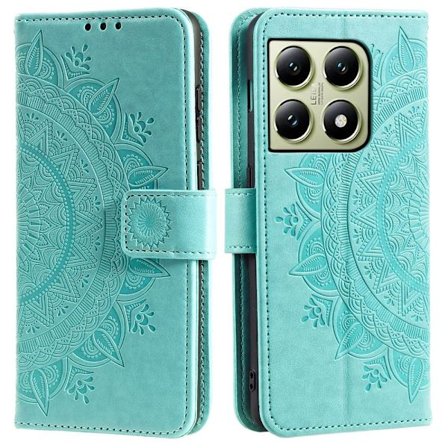 SKALO Xiaomi 14T Pro Mandala lompakkokotelo - Turkoosi