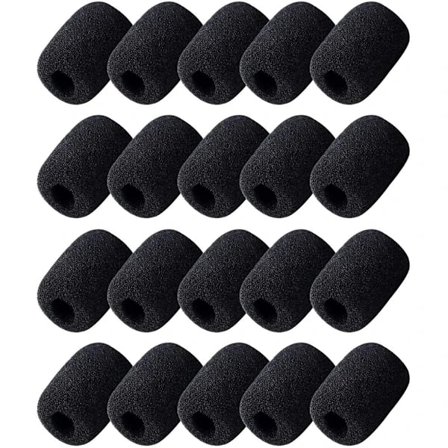 20 stk. Mikrofonskumdeksler, vindbeskyttelse for mikrofon, for klasserom, konferanserom, nyhetsintervjuer, utendørsaktiviteter, svart