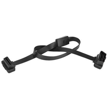 16-nastainen uros-naaras OBD2 -jatkokaapelisovitin ON/OFF-kytkimellä