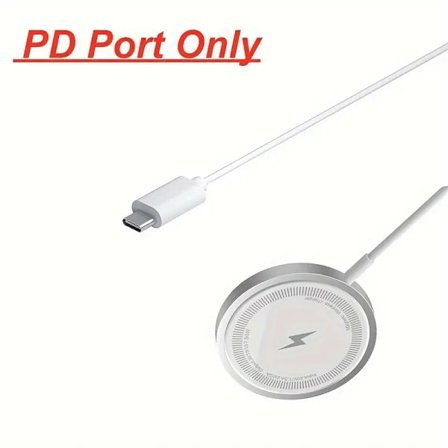 Magnetisk trådlös laddare: 15W maximal effekt, kompatibel med iPhone 15/14/13/12/SE3-serien (1-pack & ingen adapter)