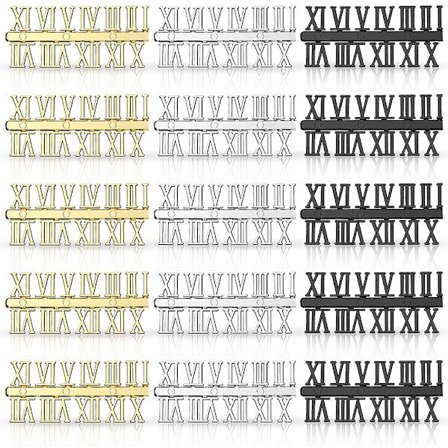 15 Deler Klokke Tallsett DIY Digital Klokke Tall Klokke Viser Klokke Tilbehør (Romerske Tall[D]