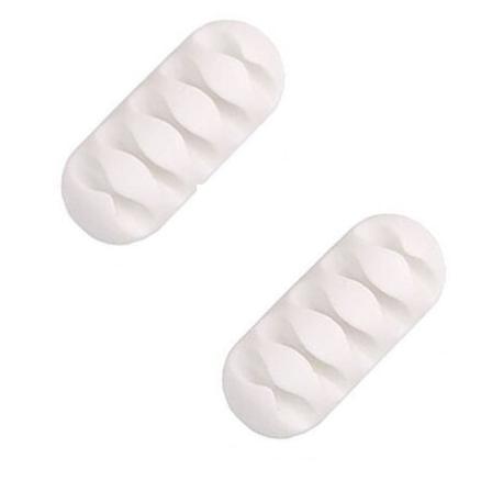 Sladdhållare / kabelorganiserare 2-pack - Flera färgval White