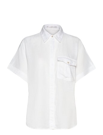 Pocket Linen Shirt White Mango