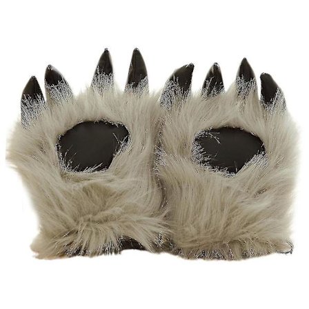 Imiteret pels bjørn ulv varulv pote handsker sjove vinter pelsdyr klo luffer Halloween jul cosplay kostume festartikler til kvinder mænd børn