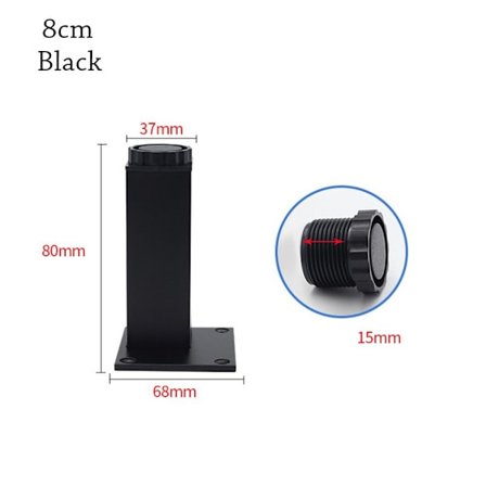 Huonekalut Pyörät Jalat MUSTA 8cm