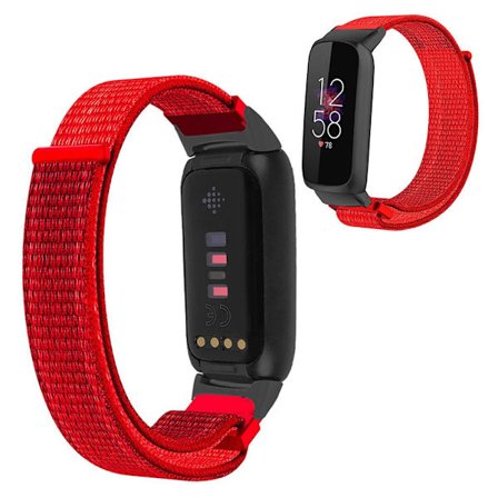 14 mm Fitbit Luxe klockarmband med nylonögla - Röd