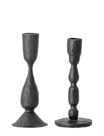 Lysestage, Sort, Metal Sæt Of 2 Black Bloomingville