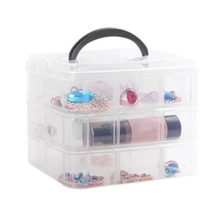 Bærbar Opbevaringsboks med 3 Lag til Smykker