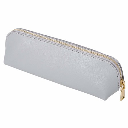 Læder Penneetui Slankt Design Pennepose med Metal Lynlås Lommestørrelse til eller Studerende Kontor College Mellemskole