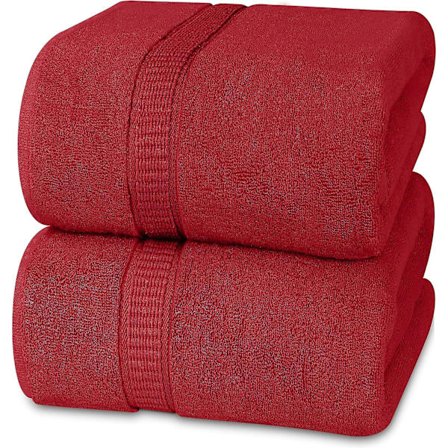 Premium Jumbo Badlakan (90 x 180 cm, 2-pack) - 100% ringspunnen bomull Högabsorberande och snabbtorkande Extra stort badlakan