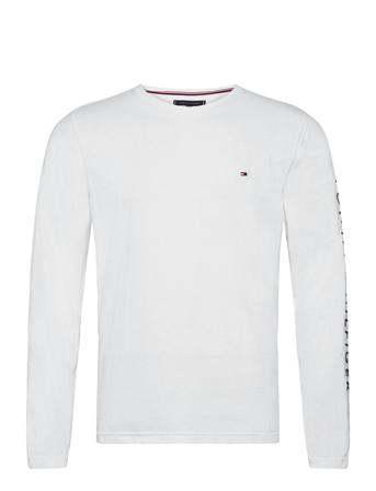 Tommy Logo Long Sleeve Tee T-shirts Long-sleeved Hvit Tommy Hilfiger