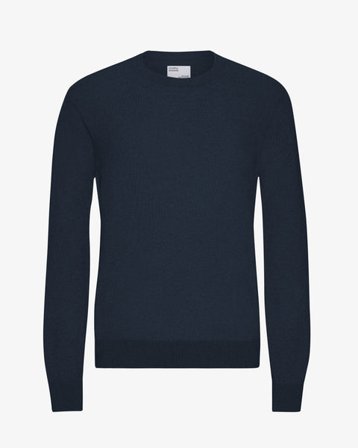 Light Merino Wool Crew - Navy Blue