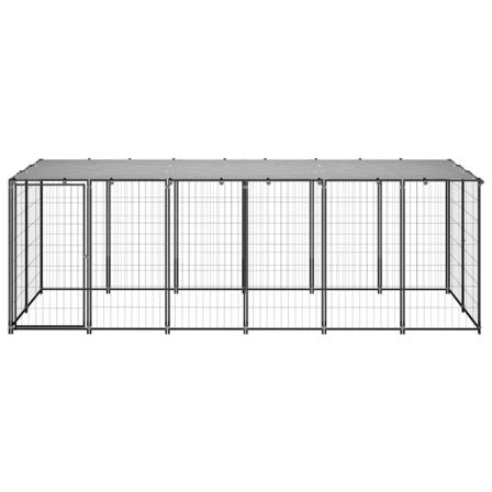 Vidaxl Hundgård Svart 330x110x110 Cm Stål Svart