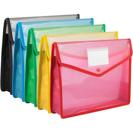 A4 Plastficka - 5 st Plastmapp A4 Popper Plånbok Mapp Mappficka Kuvert Med Snäpp