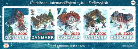 Danmark - julmärke megaark 2020 - Utakket - Ufoldet