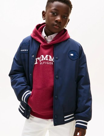 Tommy Hilfiger Padded Graphic Bomber - Navy - 152